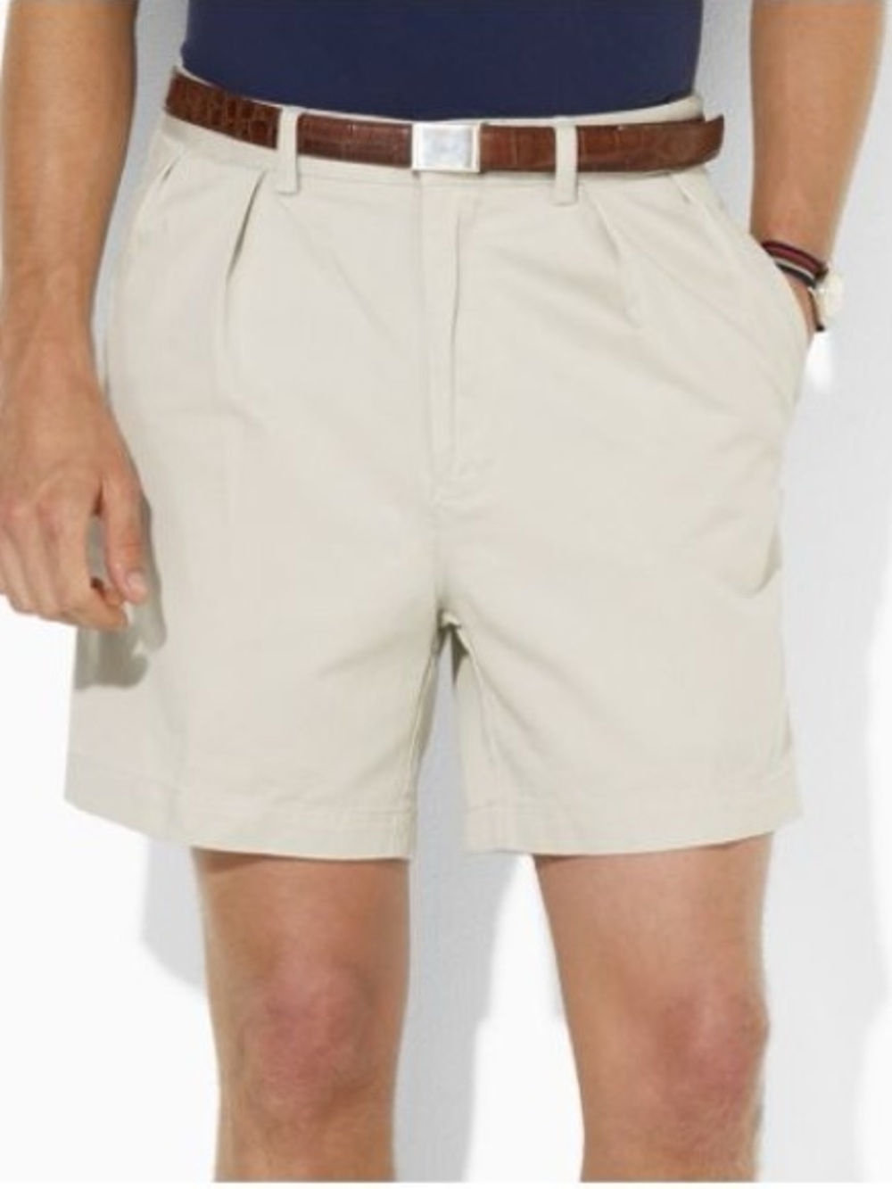 Vintage Polo Ralph Lauren size 36 pleated Khaki Flat-Front Men’s Shorts